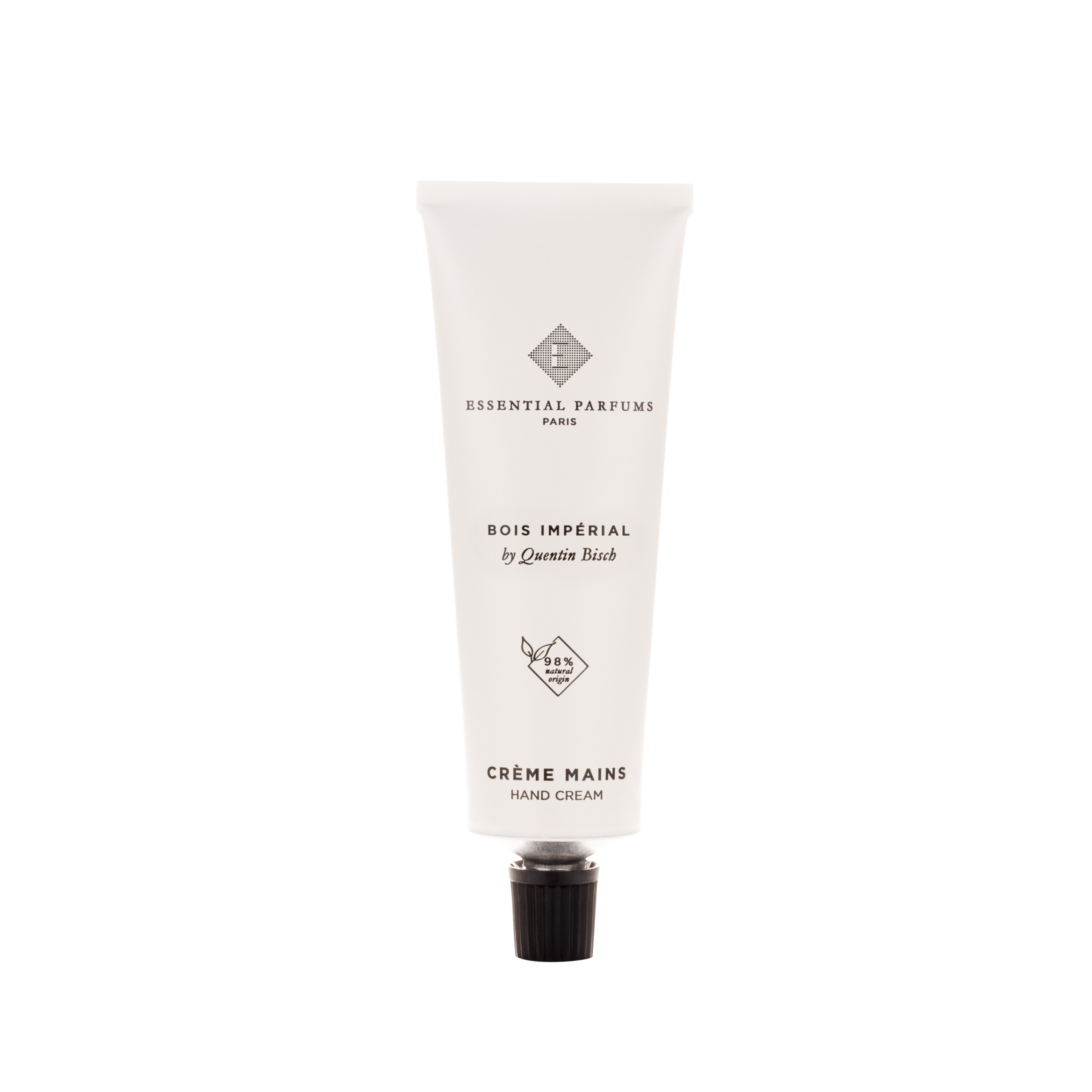 Hand cream tube labeled 'Bois Imperial' on a white background