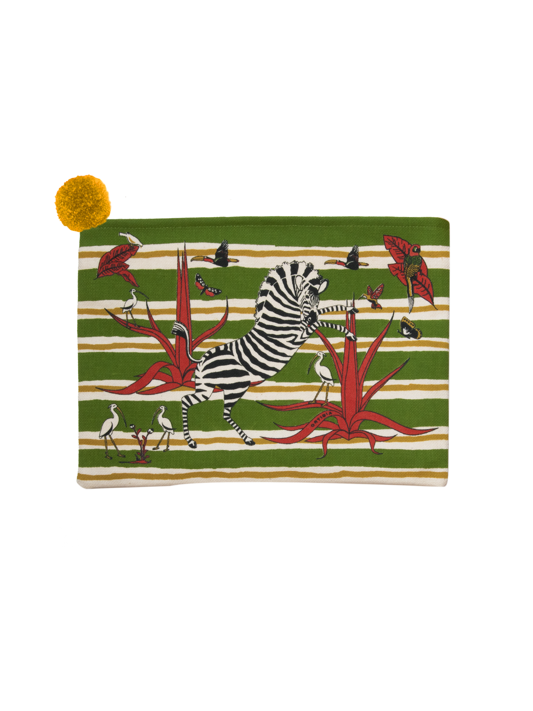 Ortigia Silk Screen-Printed Pochette