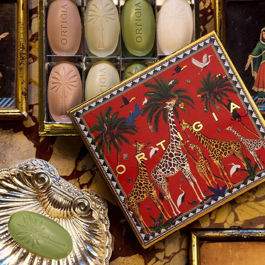Ortigia Giraffe Red Assorted Soap - 8 Olive Oil Soaps