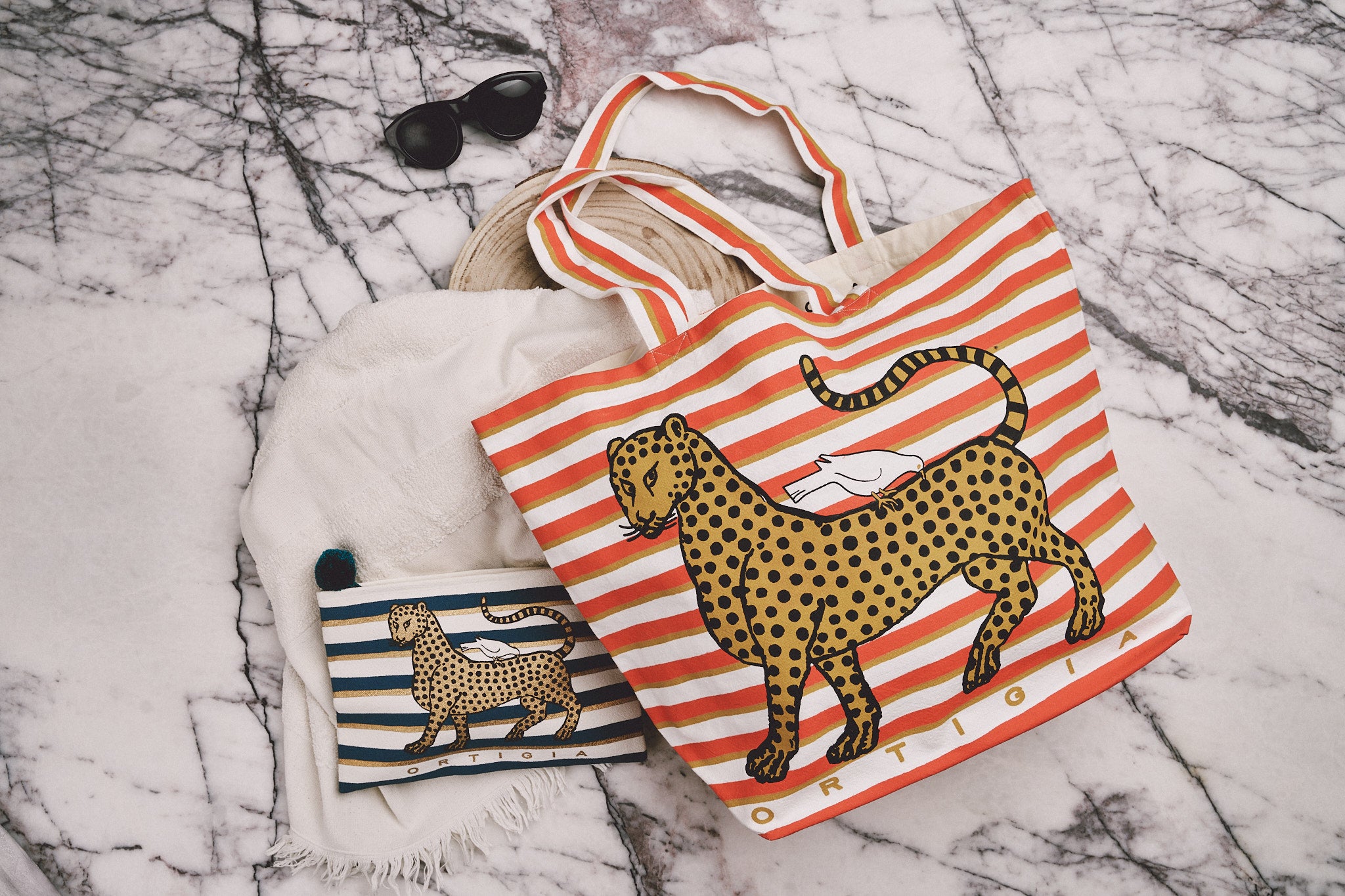 Ortigia Canvas Beach Bag & Pochette Gift Set