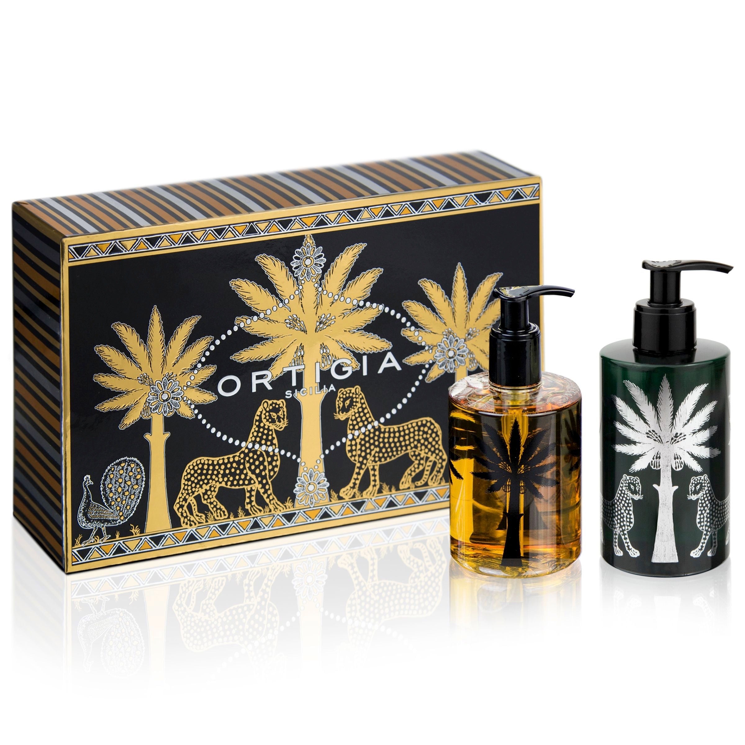 Ortigia Ambra Nera Body Cream & Liquid Soap Set