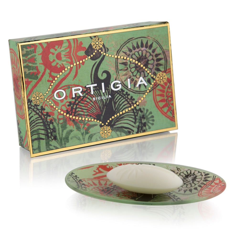 Ortigia Fico D’India Glass Plate & Soap